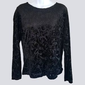 Talbots Scroll Velvet Burnout Top